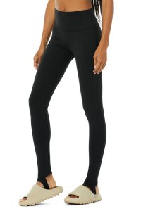 Alo Yoga High-Taille Winter Warmth Plush Stirrup Leggings Schwarz | BGUMYVK-85