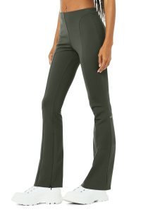 Alo Yoga High-Taille Zip It Flare Leggings Dunkelgrün | ZVKMJYR-82