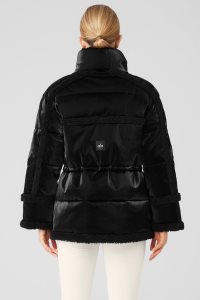 Alo Yoga Ice Breaker Puffer Pufferjacke Schwarz | CNWVBQS-10