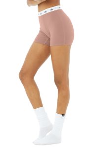 Alo Yoga Icon Gerippt Boyshort Unterwäsche Helllila | EWKCYTD-39