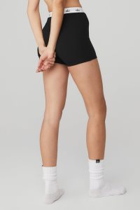 Alo Yoga Icon Gerippt Boyshort Unterwäsche Schwarz | GXZMOLP-18