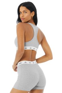Alo Yoga Icon Gerippt Henley BHs Grau | ZPIJWHA-85