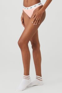 Alo Yoga Icon High-Cut Tanga Unterwäsche Rosa | ZYIHBVJ-36