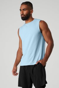 Alo Yoga Idol Performance Muskelshirt Blau | JGHBYKL-60