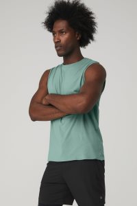 Alo Yoga Idol Performance Muskelshirt Blau | YULECAH-19