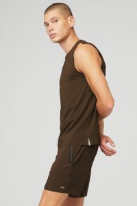 Alo Yoga Idol Performance Muskelshirt Kaffee | HOFPQZD-30