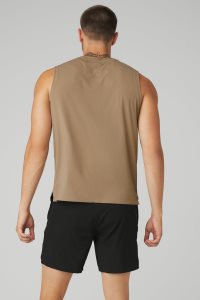 Alo Yoga Idol Performance Muskelshirt Khaki | EKFDPLJ-90