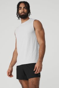 Alo Yoga Idol Performance Muskelshirt Silber | CIORAEX-51