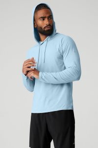 Alo Yoga Idol Runner Hoodie Blau | UQRCAMH-27