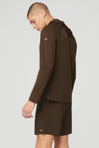 Alo Yoga Idol Runner Hoodie Kaffee | PMTSCZO-50