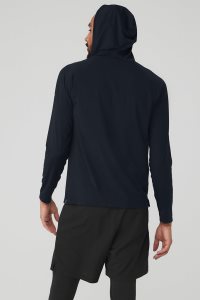 Alo Yoga Idol Runner Hoodie Navy | UVSXNQM-03