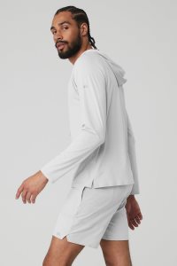 Alo Yoga Idol Runner Hoodie Silber | SCYRUTX-74