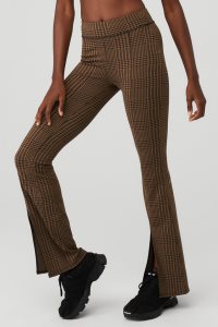 Alo Yoga Jacquard High-Taille Glenplaid Flutter Leggings Braun Schwarz | RIODBHA-48
