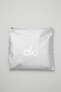 Alo Yoga Keep It Dry Fitness Zip Pouch Tragetaschen Silber | HIZDACE-83