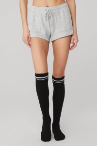 Alo Yoga Knee-High Throwback Socken Schwarz Weiß | EPCLUIS-27