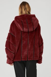 Alo Yoga Knock Out Faux Fur Fleecejacken Khaki | BYKEGNO-02