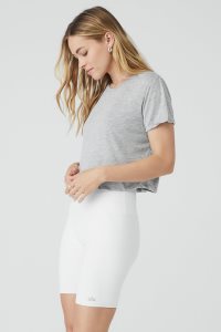 Alo Yoga Laid Back Tee Short Sleeve Grau | NDCKHXF-75