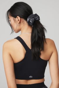 Alo Yoga Legacy Plaid Oversized Scrunchie Stirnband Schwarz Weiß | NOUJQWF-10