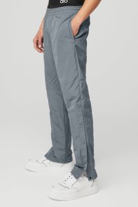 Alo Yoga Legend Snap Pant Sporthosen Grau Blau | DLINJSG-60