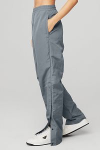 Alo Yoga Legend Snap Pant Sporthosen Grau Blau | VUWTGLR-54