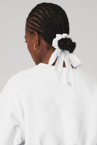 Alo Yoga Love Knots Tie Scrunchie Stirnband Weiß | NJAUTEC-10