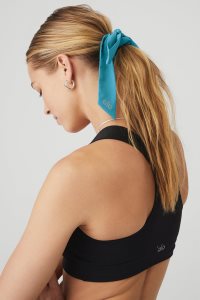 Alo Yoga Love Knots Tie Scrunchie Stirnband Blau | PQOIEHR-02
