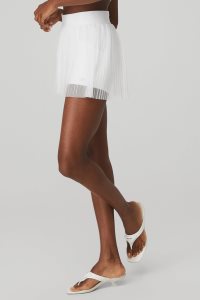 Alo Yoga Mesh Flirty Tennis Skirt Röcke Weiß | VJKNPOB-97