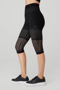 Alo Yoga Mesh High-Taille Haute Summer Capri Leggings Schwarz | HUAKYFR-70