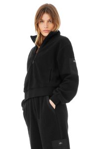 Alo Yoga Micro Solstice Coverup Long Sleeve Schwarz | UYFEVBR-03