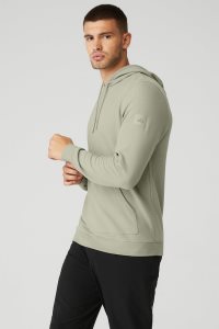Alo Yoga Micro Waffle Fast Break Hoodie Zitrone Grün | IKDCTSN-87