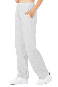 Alo Yoga Micro Waffle High-Taille Pleasant Weite Leg Pant Sporthosen Grau | RIMJQDT-37