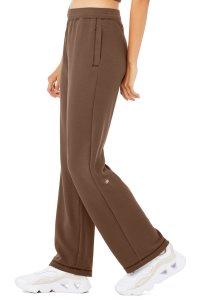 Alo Yoga Micro Waffle High-Taille Pleasant Weite Leg Pant Sporthosen Kaffee | ZGLHFIX-83