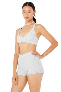 Alo Yoga Micro Waffle Pleasant BHs Grau | PSBNEFZ-61