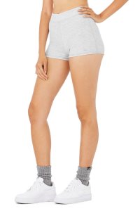Alo Yoga Micro Waffle Pleasant Boyshort Kurze Hose Grau | ILNBHPJ-24