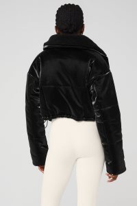 Alo Yoga Orion Cropped Puffer Pufferjacke Schwarz | XOQVCYZ-86