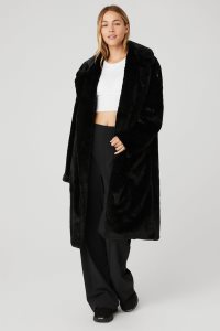 Alo Yoga Oversized Faux Fur Trench Fleecejacken Schwarz | DBEFYHQ-12