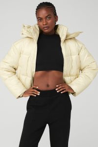 Alo Yoga Pearlized Pristine Puffer Pufferjacke Hellgelb | VLAMINC-60