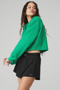 Alo Yoga Polo Henley Long Sleeve Grün Türkis | ESZLWHA-18
