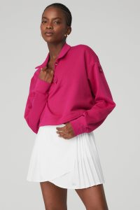 Alo Yoga Polo Henley Pullover Rot | YRUVOKB-75