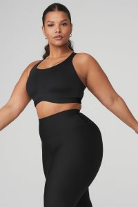 Alo Yoga Power Play High Impact BHs Schwarz | UXZPYRK-91