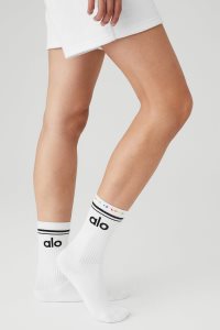Alo Yoga Pride Throwback Socken Weiß | BKMCJVL-10