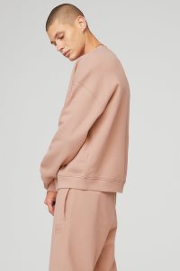 Alo Yoga Renown Heavy Weight Crew Neck Hoodie Rosa | KCLAUTW-39