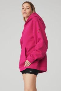 Alo Yoga Renown Heavy Weight Hoodie Rot | FLKSVXD-29