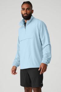 Alo Yoga Ripstop 1/4 Zip On-Set Jacke Blau | RNMUIQP-75