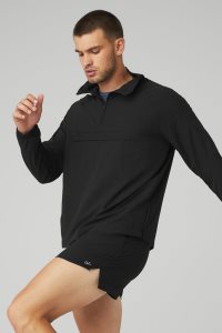 Alo Yoga Ripstop 1/4 Zip On-Set Jacke Schwarz | IGYCEHQ-13