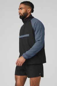 Alo Yoga Ripstop 1/4 Zip On-Set Jacke Schwarz | MQAKTCY-29
