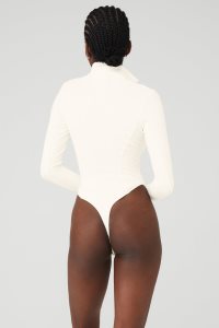 Alo Yoga Rise-Up Bodys Weiß | QLUFYOJ-75