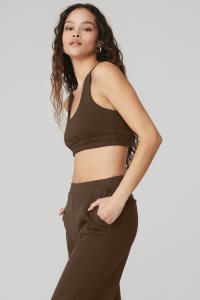 Alo Yoga Scoop Neck Sweatshirt BHs Kaffee | WPMDOVI-42