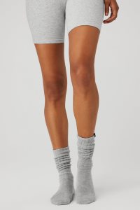 Alo Yoga Scrunch Socken Grau | KSCWBVP-08