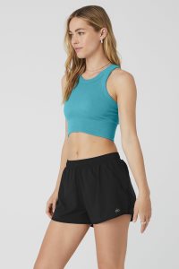 Alo Yoga Seamless Delight High Neck Muskelshirt Blau | JAYQGFL-24